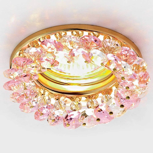 Встраиваемый светильник Ambrella light Crystal K206 PI/G изображение 2 Встраиваемый светильник Ambrella light Crystal K206 PI/G Фото № 2