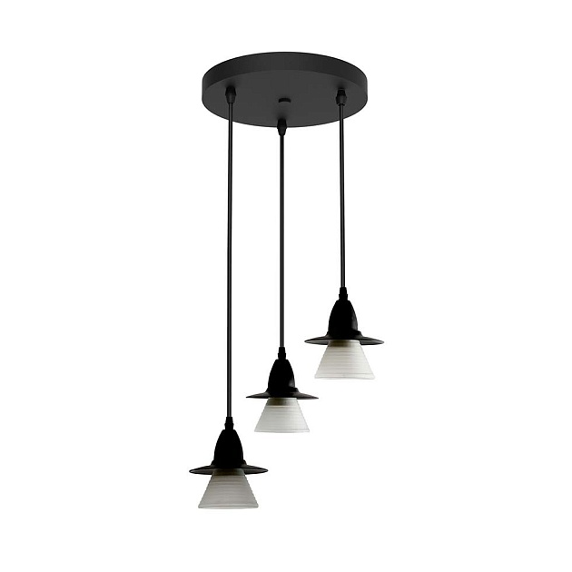 Подвесной светильник ЭкономСвет 18036/3BK WT Фото № 1