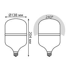 Лампа светодиодная Gauss E27 50W 6500K матовая 63235 2