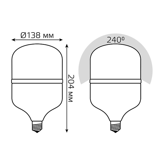 Лампа светодиодная Gauss E27 50W 6500K матовая 63235 Фото № 3