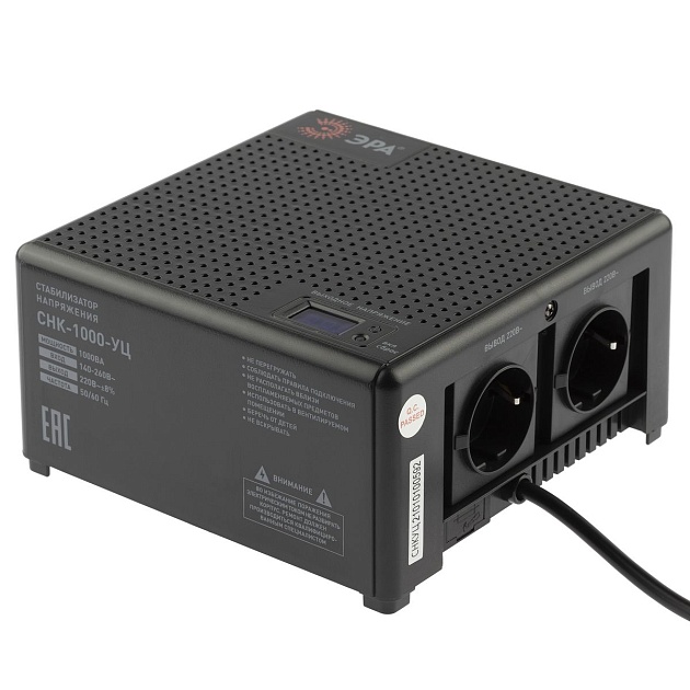 Стабилизатор напряжения ЭРА СНК-1000-УЦ Б0051110 изображение 1 Стабилизатор напряжения ЭРА СНК-1000-УЦ Б0051110 Фото № 1