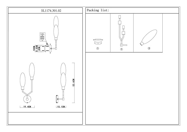 Бра ST Luce Desima SL1174.301.02 Фото № 2
