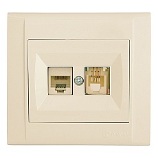 Розетка комп. ( cat 5) + тf евро Makel Defne 42010037