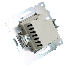 Розетка 2-местная USB + type C (механизм)), STEKKER GLS10-7116-03 , 250B, 3А, max 20W, серия Катрин, серебро 50054 5