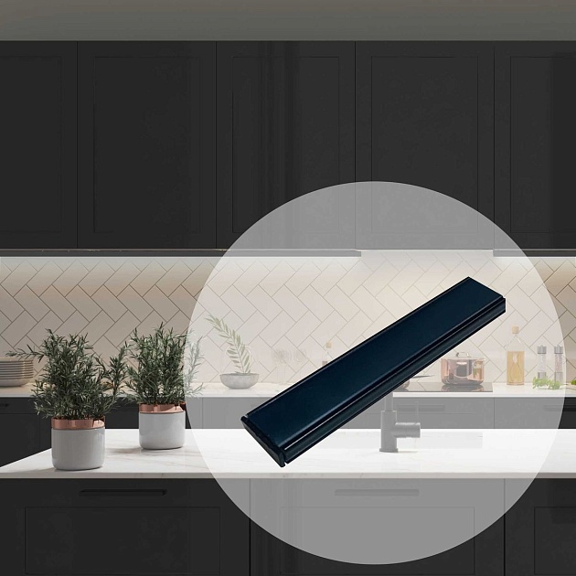 Профиль накладной с рассеивателем черный 1м Apeyron 08-05-Ч Фото № 10