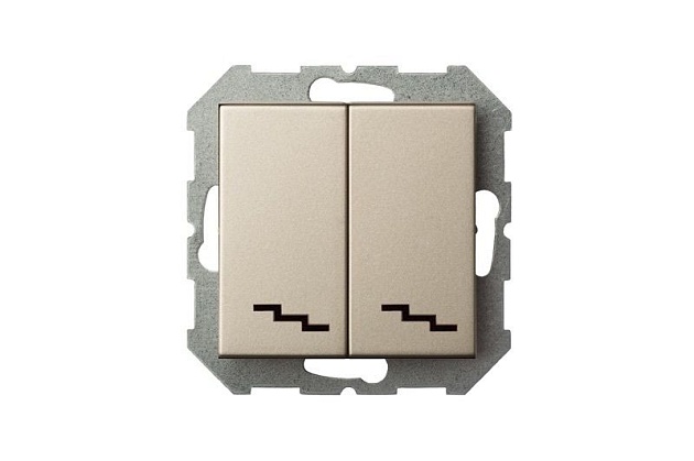 Переключатель двухклавишный Liregus шампань 28-304 изображение 4 Переключатель двухклавишный Liregus шампань 28-304 Фото № 4