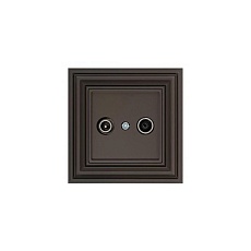 ТВ-розетка проходная TV/радио Liregus Retro коричневый омбре 29-029