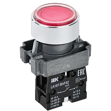 Кнопка управления LA167-BAF42 d=22мм 1р красная IEK BBT20-BAF42-2-22-67-K04