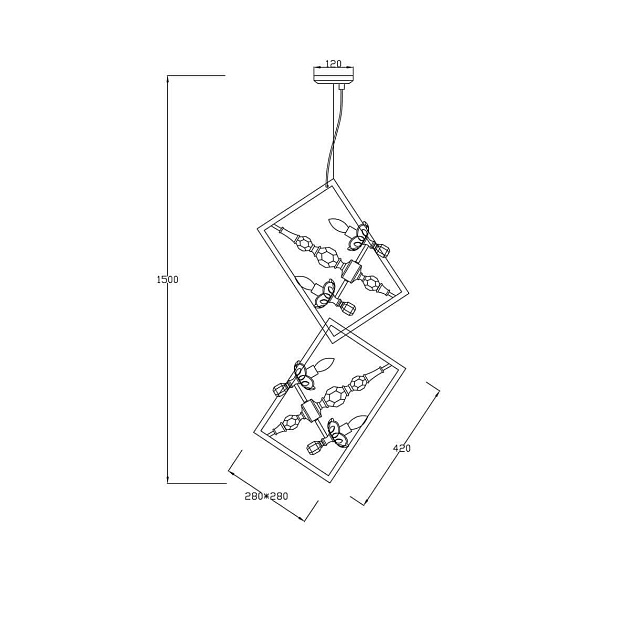 Подвесная люстра Lucia Tucci Inessa 3850.8 Silver изображение 2 Подвесная люстра Lucia Tucci Inessa 3850.8 Silver Фото № 2