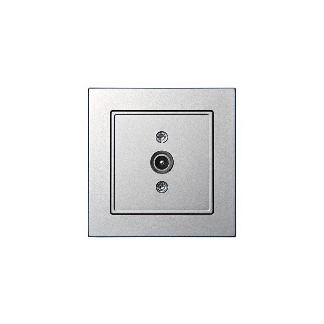 ТВ-розетка проходная Liregus Epsilon серебро 28-1822 изображение 1 ТВ-розетка проходная Liregus Epsilon серебро 28-1822 Фото № 1