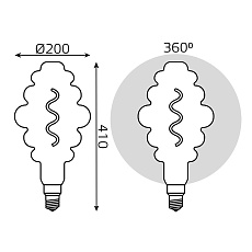 Лампа светодиодная филаментная Gauss E27 6W 2400K золотая 158802006 4