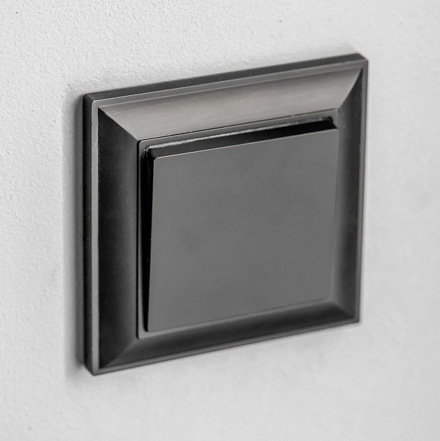 Выключатель Werkel одноклавишный проходной черный матовый W1112008 4690389156663 Фото № 5