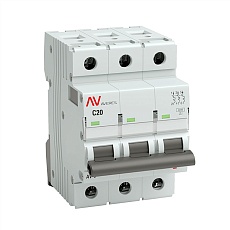 Выключатель автоматический AV-6 3P 20A (C) 6kA EKF AVERES mcb6-3-20C-av