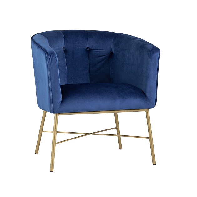Кресло Stool Group Шале велюр синий FALETTE BLUE Фото № 1