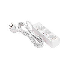 Удлинитель 3 гнезда, 3м, 3х0,75мм², с/з, белый PROconnect 13-4209