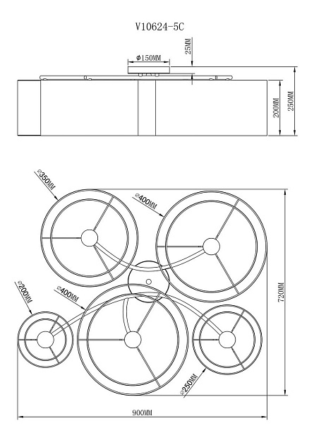 Потолочная люстра Moderli Room V10624-5C изображение 2 Потолочная люстра Moderli Room V10624-5C Фото № 2
