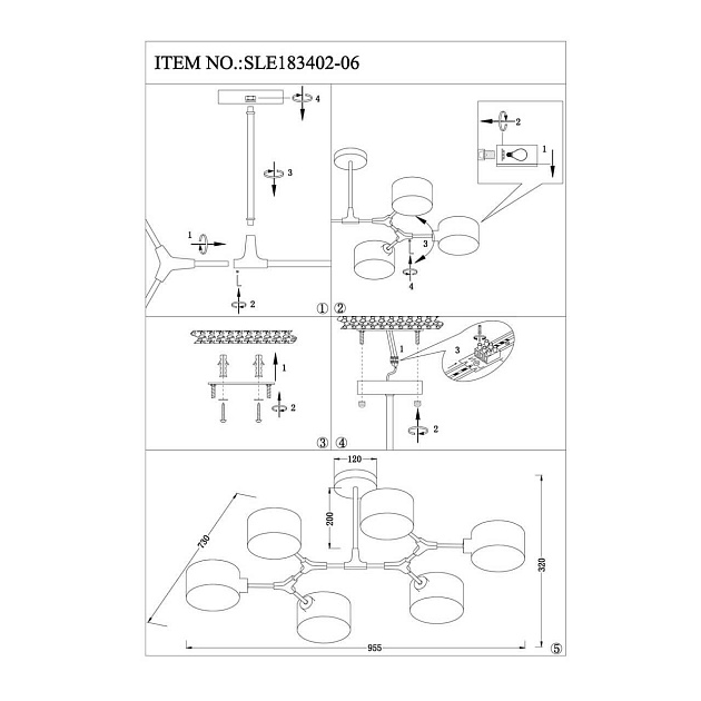 Потолочная люстра Evoluce Gimento SLE183402-06 Фото № 2