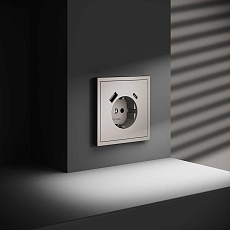 Розетка встраиваемая Voltum S70 с заземлением и защитными шторками, 16А, с USB, A+С, (кашемир) VLS040503 2