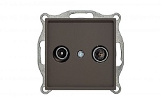 ТВ-розетка проходная TV/радио Liregus Retro коричневый омбре 29-029 2