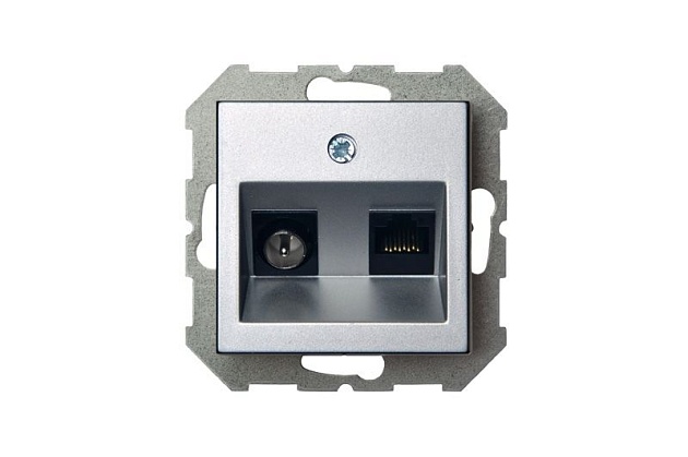 Розетка RJ45/TV Liregus Epsilon серебро 28-183 изображение 3 Розетка RJ45/TV Liregus Epsilon серебро 28-183 Фото № 3