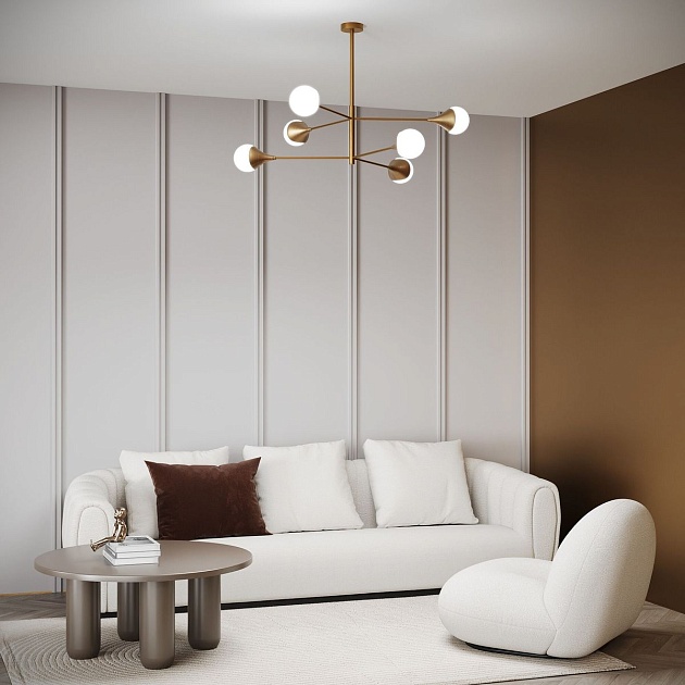 Подвесная люстра Eurosvet Calyx 60168/6 латунь Фото № 6