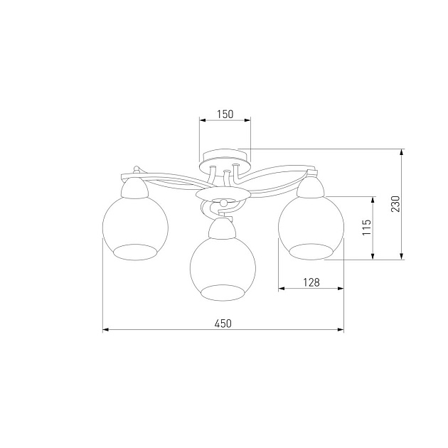 Потолочная люстра Eurosvet Larion 9654/3 хром/венге Фото № 2