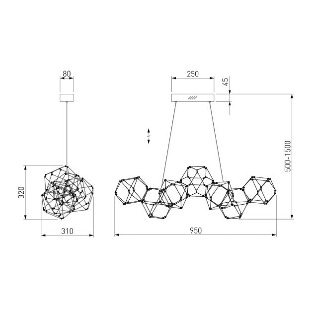 Подвесной светодиодный светильник Eurosvet Uma 90368/7 медь Фото № 2