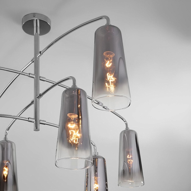 Подвесная люстра Eurosvet Omber 70137/8 хром изображение 4 Подвесная люстра Eurosvet Omber 70137/8 хром Фото № 4