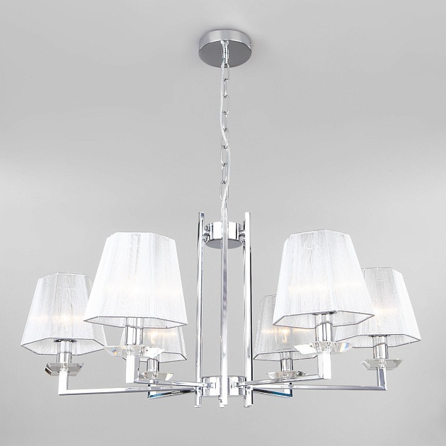 Подвесная люстра Eurosvet Alegria 60125/6 хром Smart изображение 1 Подвесная люстра Eurosvet Alegria 60125/6 хром Smart Фото № 1