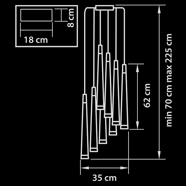 Каскадная люстра Lightstar Punto 807083 изображение 2 Каскадная люстра Lightstar Punto 807083 Фото № 2