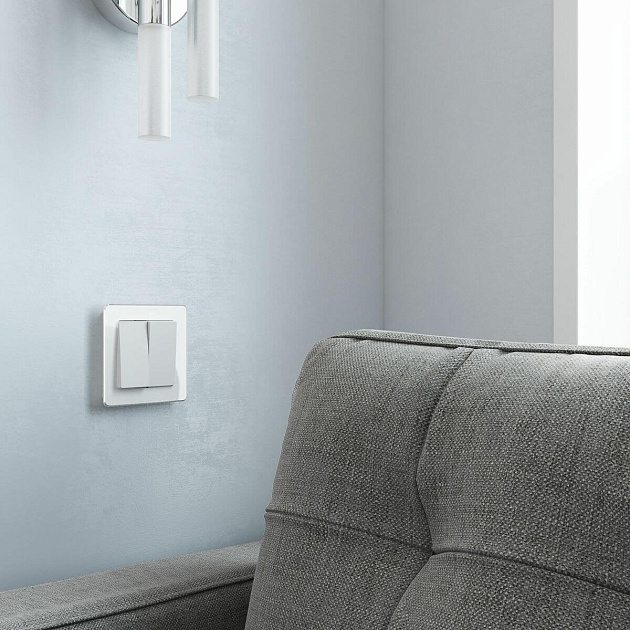 Выключатель двухклавишный Werkel белый матовый W1120061 4690389184611 изображение 3 Выключатель двухклавишный Werkel белый матовый W1120061 4690389184611 Фото № 3