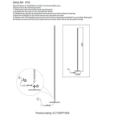 Торшер Crystal Lux CLT 035PT1600 WH 1