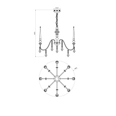 Подвесная люстра Lucia Tucci Maya 4450.8 Chrome 1