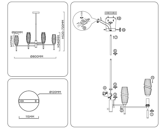 Люстра на штанге Ambrella light High light LH55202 Фото № 2