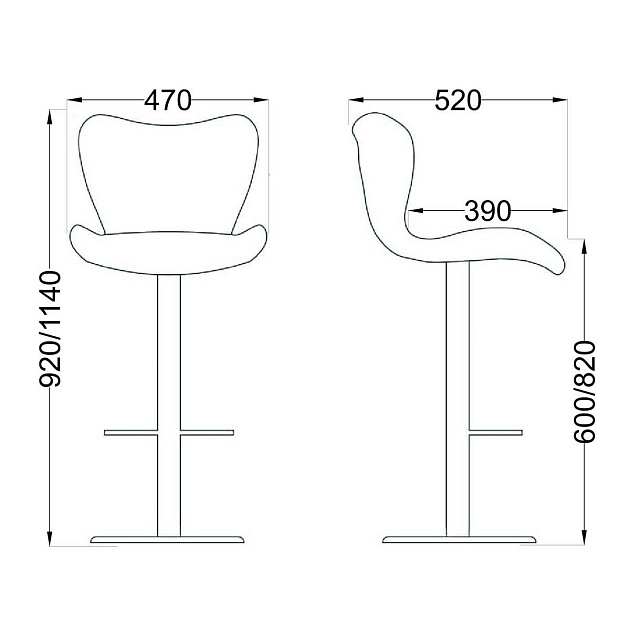 Барный стул AksHome Mist светло-серый, ткань 58829 Фото № 2