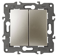 Выключатель двухклавишный ЭРА Elegance 10AX 250V 14-1104-04 Б0034233