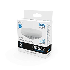 Лампа светодиодная Gauss GX70 14W 6500K матовая 83834 1
