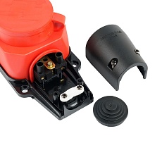 Розетка переносная 4-местная 2P+PE Stekker Одри с крышкой красный RST16-24-44-3 49400 5
