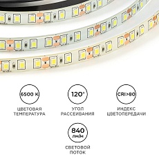 Светодиодная лента OGM 9,6W/m 120LED/m 2835SMD холодный белый 5M LSE-261 1