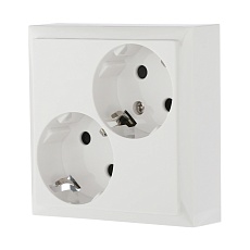 Розетка LK Studio двойная с з/к, со шторками (белый) LK80 843504-1 1