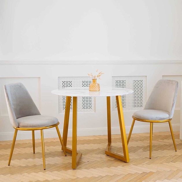 Кухонный стол AksHome Goldie мрамор, закаленное стекло 79603 Фото № 7