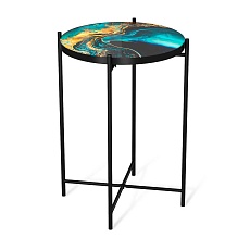 Журнальный стол Sheffilton SHT-CT8-3 королевский синий/черный муар 5093730104