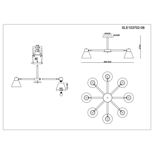 Потолочная люстра Evoluce Buve SLE103702-08 изображение 2 Потолочная люстра Evoluce Buve SLE103702-08 Фото № 2