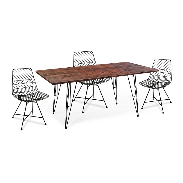 Обеденная группа Sheffilton SHT-DS159 черный муар/палисандр/черный 6963261501 Фото № 1