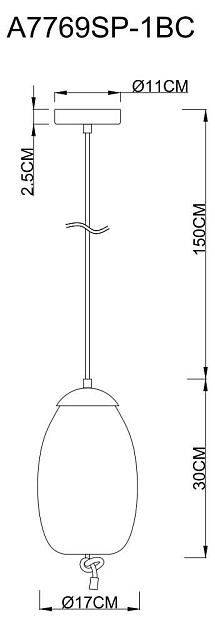Подвесной светодиодный светильник Arte Lamp Cody A7769SP-1BC изображение 5 Подвесной светодиодный светильник Arte Lamp Cody A7769SP-1BC Фото № 5