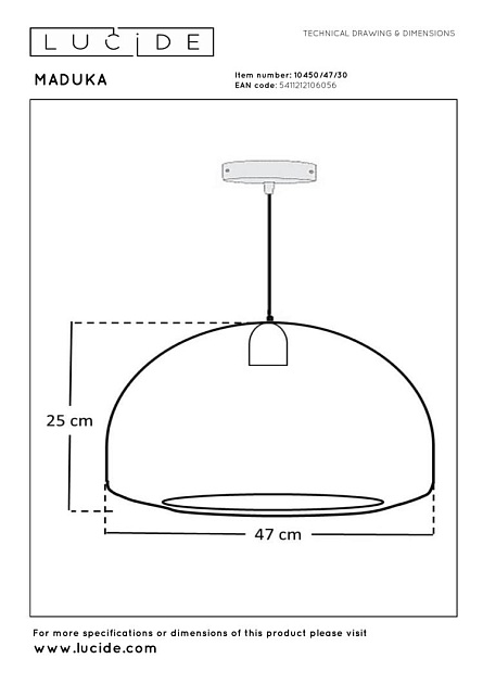 Подвесной светильник Lucide MADUKA 10450/47/30 Фото № 1