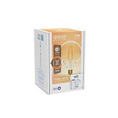Лампа светодиодная диммируемая филаментная Gauss Smart Home Filament E27 7W 2500K золотистая 1320112 5