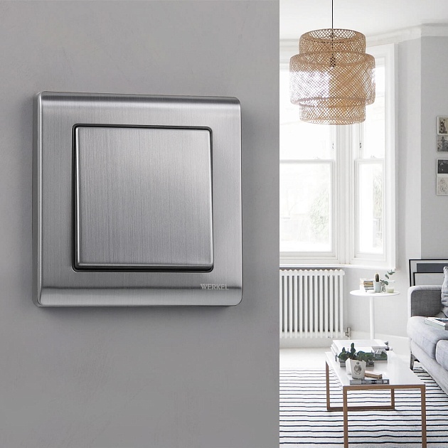 Выключатель одноклавишный Werkel глянцевый никель W1110002 4690389157585 изображение 3 Выключатель одноклавишный Werkel глянцевый никель W1110002 4690389157585 Фото № 3