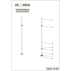 Подвесной светильник без плафона и основания Mantra Andromeda 9345 2