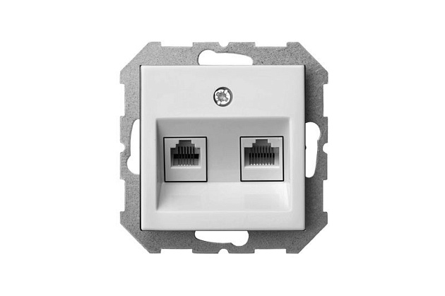 Розетка RJ45/RJ11 Liregus Epsilon белый 28-034 Фото № 2